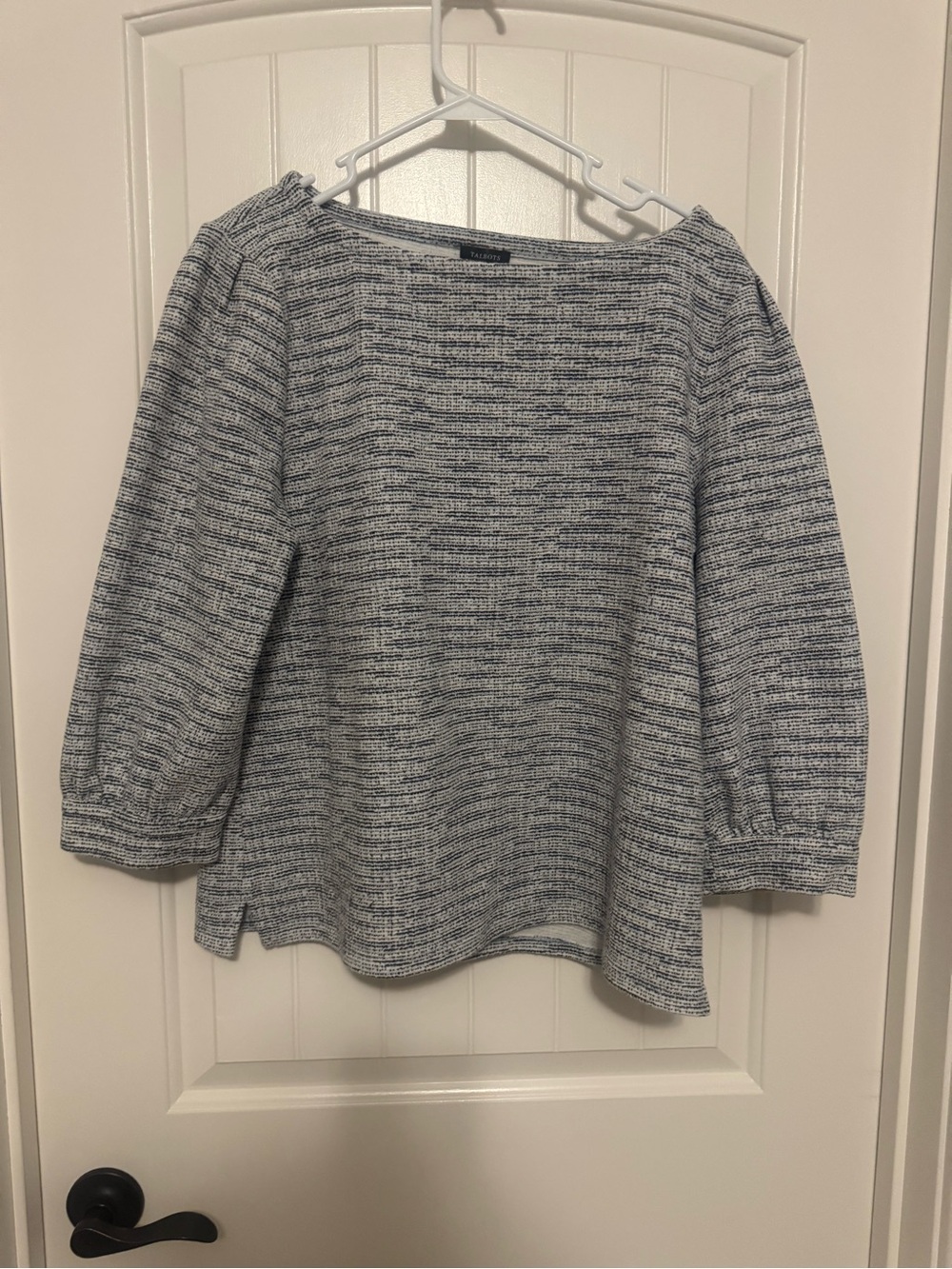 Women’s Talbots Size Large Navy/white Print Blouse